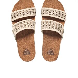 Reef Cream Woven Slide Sandals - SPRING BREAK MUST HAVE!